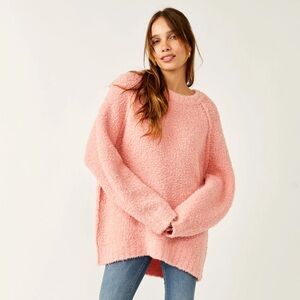 Free People Teddy Sweater Tunic in Pale Rosette